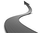abstract 3d illustration of road with arrow, over white background