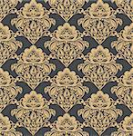 Vector Floral damask seamless pattern background. Elegant luxury texture for wallpapers, backgrounds and page fill.