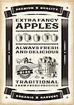 Vintage apple harvest poster in woodcut style. Editable EPS10 vector illustration.