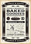 Vintage bakery poster in woodcut style. Editable EPS10 vector illustration.