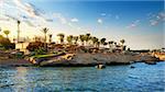 View on egyptian hotel from the red sea