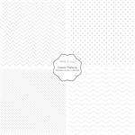Collection of simple vector patterns. Seamless patterns in white and grey colors.