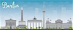 Berlin skyline with grey building and blue sky. Vector illustration