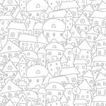 City sketch, seamless pattern for your design. Vector illustration