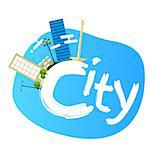 jakarta indonesia city skyline vector illustration landscape architecture capital landmark panoramic text