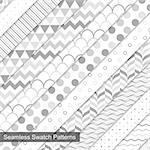 Swatch seamless patterns. White and grey texture.