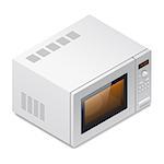 Microwave oven detailed isometric icon vector graphic illustration