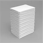 Pile of white paper sheets on grey background