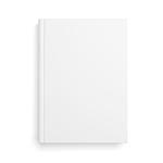 Blank book cover isolated over white background with shadow