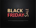 Black Friday sale. Paper cut lettering at dark gloss paper