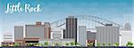 Little Rock Skyline with Grey Building and Blue Sky. Vector Illustration