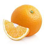 Orange citrus fruit with slice isolated on white with clipping path