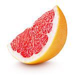 Slice of grapefruit citrus fruit isolated on white with clipping path