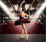 Classical dancer on the stage of a theater