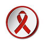 Red ribbon - AIDS awereness sign. Vector illustration