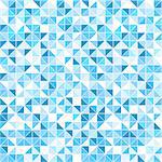 Geometric mosaic blue background - seamless vector pattern.