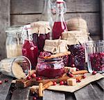 Homemade cranberry jam in a glass jar