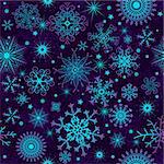 Seamless violet christmas pattern with colorful gradient snowflakes, vector