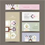 Business cards design, women in spa saloon. Vector illustration