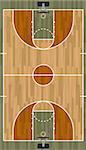 A realistic hardwood textured basketball court illustration. EPS 10. File contains transparencies.