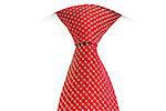 red tie, knotted the double Windsor