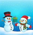 Christmas snowmen theme image 2 - eps10 vector illustration.