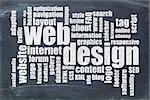 web or website design concept - a word cloud on a  vintage slate blackboard