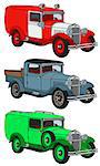 Hand drawing of a vintage station wagons and truck - any real models