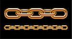 Metal chain links vector illustration on black background