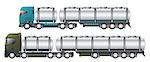 Commercial tanker vehicles with dromedary tractors and their trailers