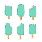 sweet Ice cream illustration on white