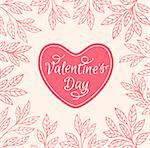 Decorative floral background with heart for Valentine's day