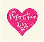 Valentine's day greeting card with pink heart.