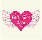 Romance Valentine's day greeting card with pink heart.