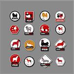 Set of labels with dogs for your design. Vector illustration