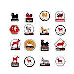 Set of labels with dogs for your design. Vector illustration