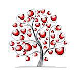 Love tree with hearts for your design. Vector illustration