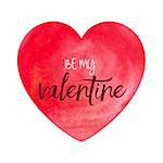 Valentines Day background with watercolour heart