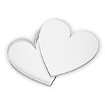 Opened heart gift box on white background