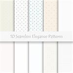 Set of 10 seamless elegance patterns, light colors, eps10