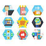 Business, Office and Marketing Icons. Flat Vector Illustration Set