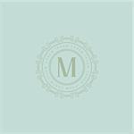 Round Monogram Design Template. Stylish Vector Illustration