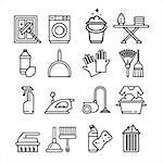 Household Appliances and Tools Icons Vector Set