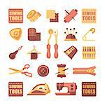 Sewing Icon Set Vector Illustration flat style