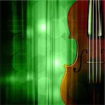 abstract green music background with violin