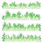 Green leaves border isolated on white background. EPS 10 vector file included
