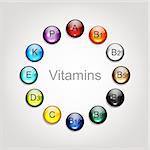 Vitamins collection for your design. Vector illustration