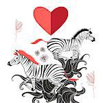 Beautiful vector graphic pattern of the lovers of zebras