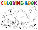Coloring book anteater theme 1 - eps10 vector illustration.