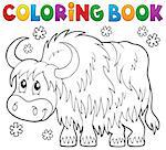Coloring book yak theme 1 - eps10 vector illustration.